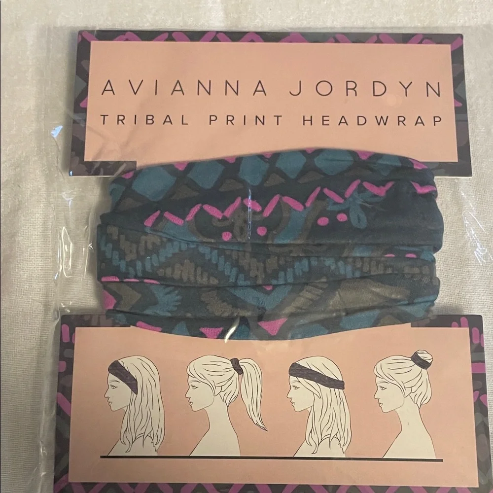 Tribal Print Headwrap - Pink and Blue